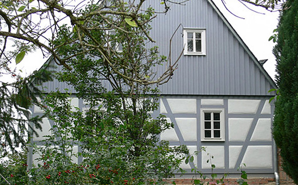 Giebel eines Fachwerkhauses in Rabenstein